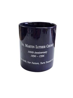 Dr. Martin Luther Church 100th Anniversary 1896-1996 Navy Blue Ceramic Mug